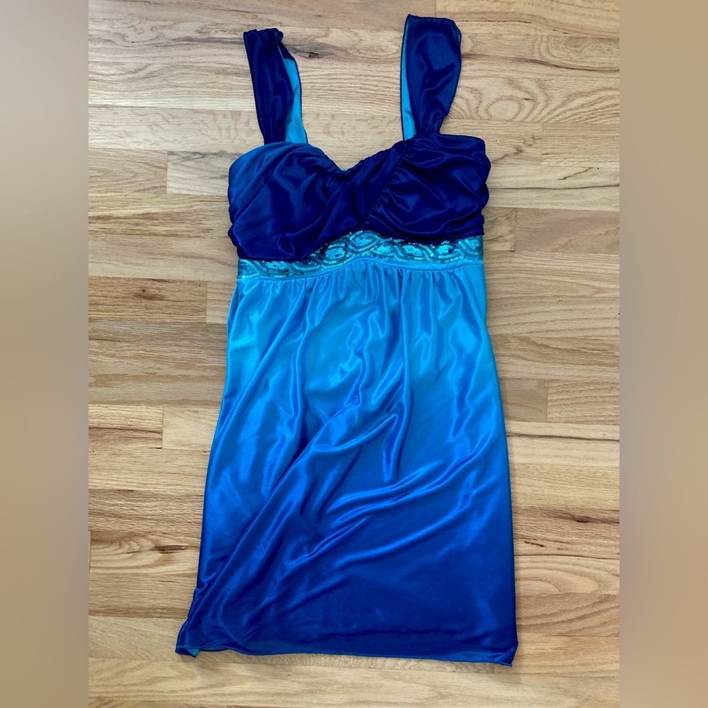 Satin Blue Party Dress